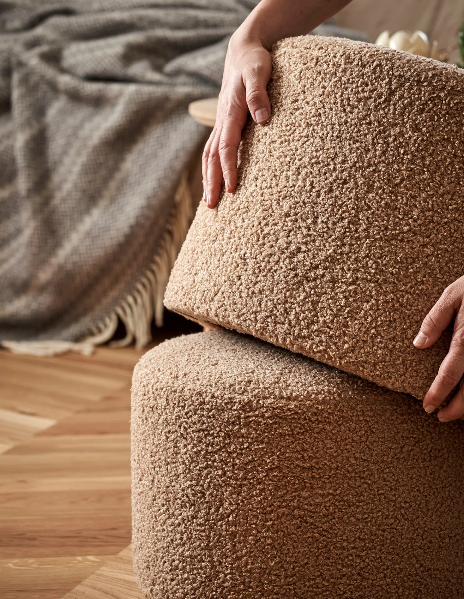 Søstrene Grene Schweiz Hocker<Hocker Mit Teddy-Stoff