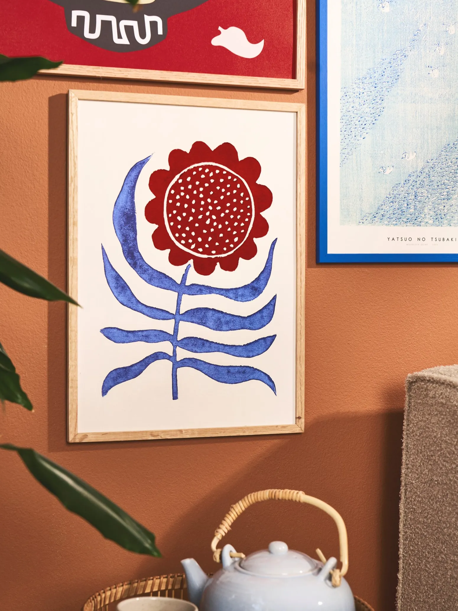 Søstrene Grene Schweiz Rahmen Und Poster<Poster Red Flower / Lino Print A3