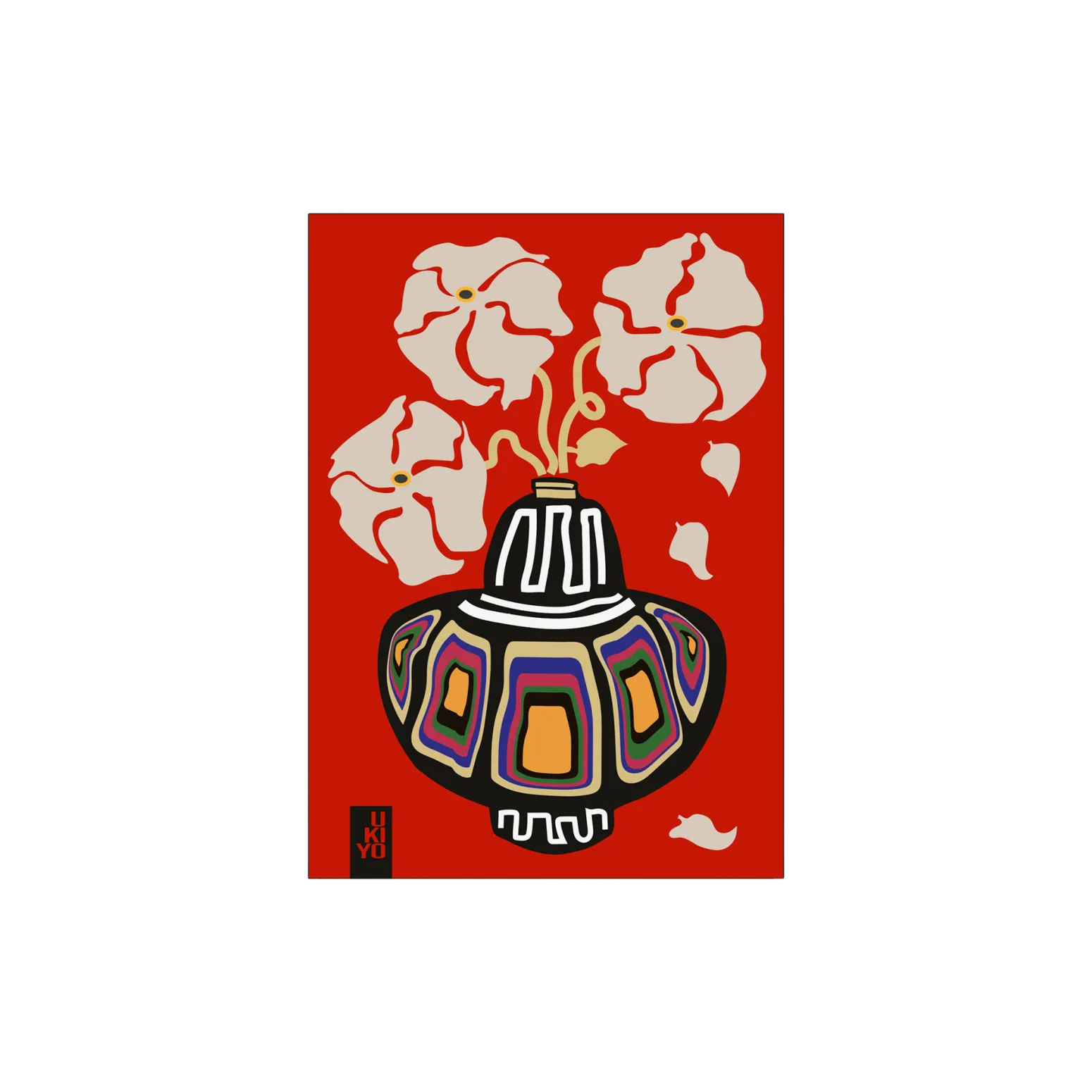Søstrene Grene Schweiz Rahmen Und Poster<Poster Ukiyo Vase Flower Rainbow Red 50 X 70