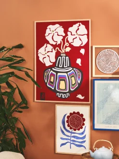 Søstrene Grene Schweiz Rahmen Und Poster<Poster Ukiyo Vase Flower Rainbow Red 50 X 70